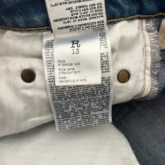 R13 Women's Jeans, Size 25, Style: Boy Straight - Picture 7 of 8